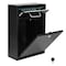 Adiroffice Large Wall Mountable Mailbox with Key Lock ADI631-04-BLK - alternate 7